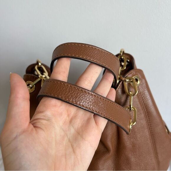 MICHAEL KORS Acorn Shoulder Bag Lillie Fulton Tote Raven Ciara Leather - Picture 3 of 14